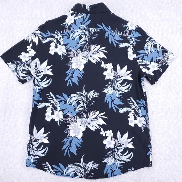 Cubavera Hawaiian Shirt Mens M Black Floral Short Sleeve Button Up Resortwear - Picture 3 of 10